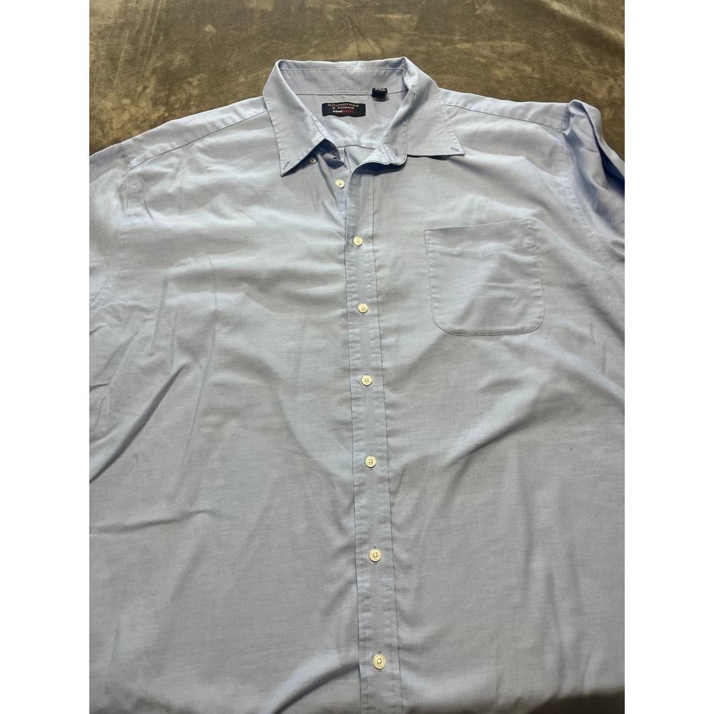 Roundtree & Yorke TravelSmart Blue Short Sleeve‎ Button Down Shirt - 4X